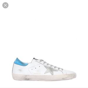 White and blue Golden goose sneakers
